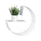 Honey Can Do 18" White Floating Circular Decorative Metal Wall Shelf